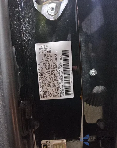 2023 Honda Ridgeline Rtl-E from USA, damaged, VIN 5FPYK3F79PB038896
